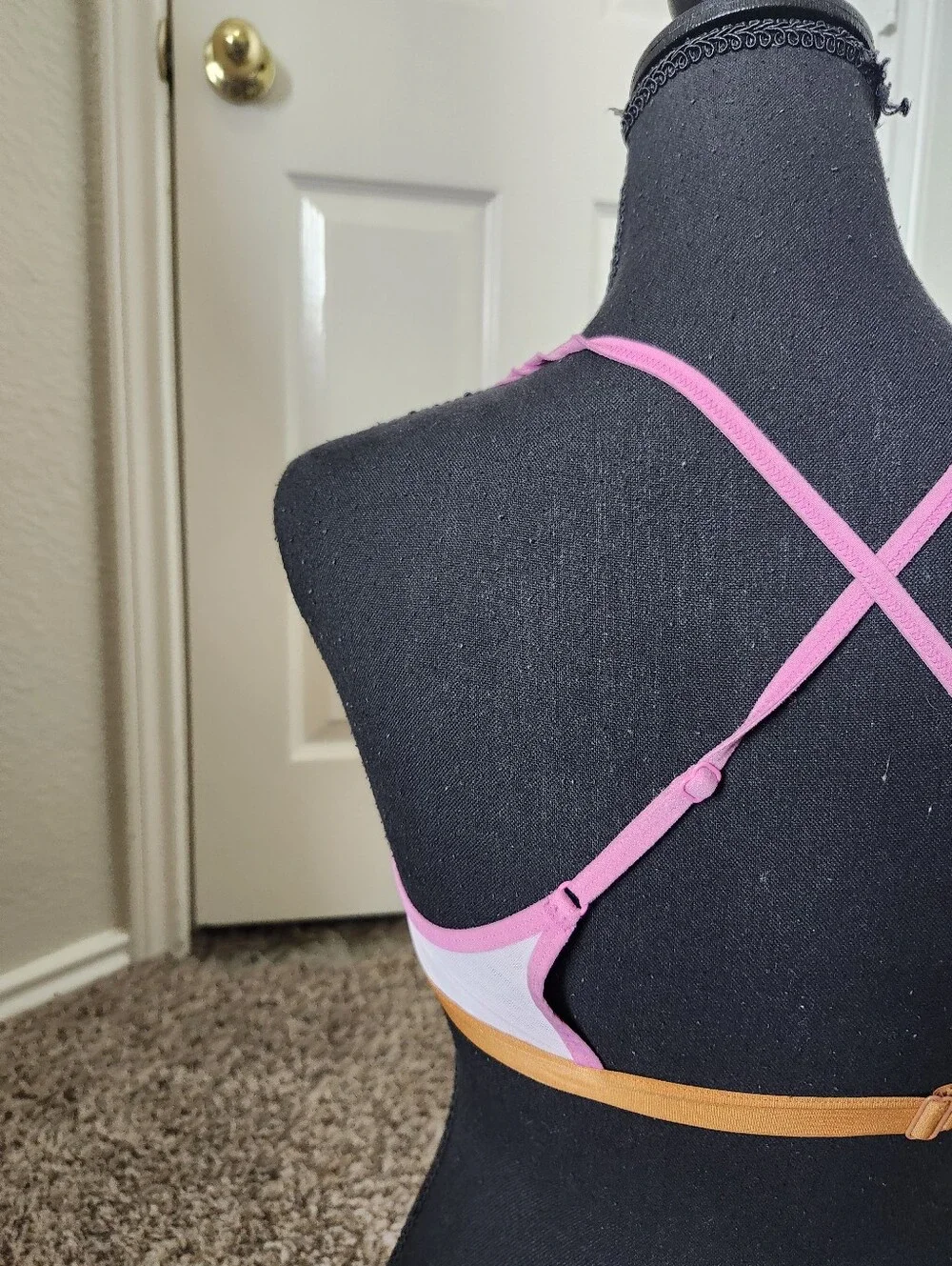 aerie Pink, White & Gold Triangle Bralette